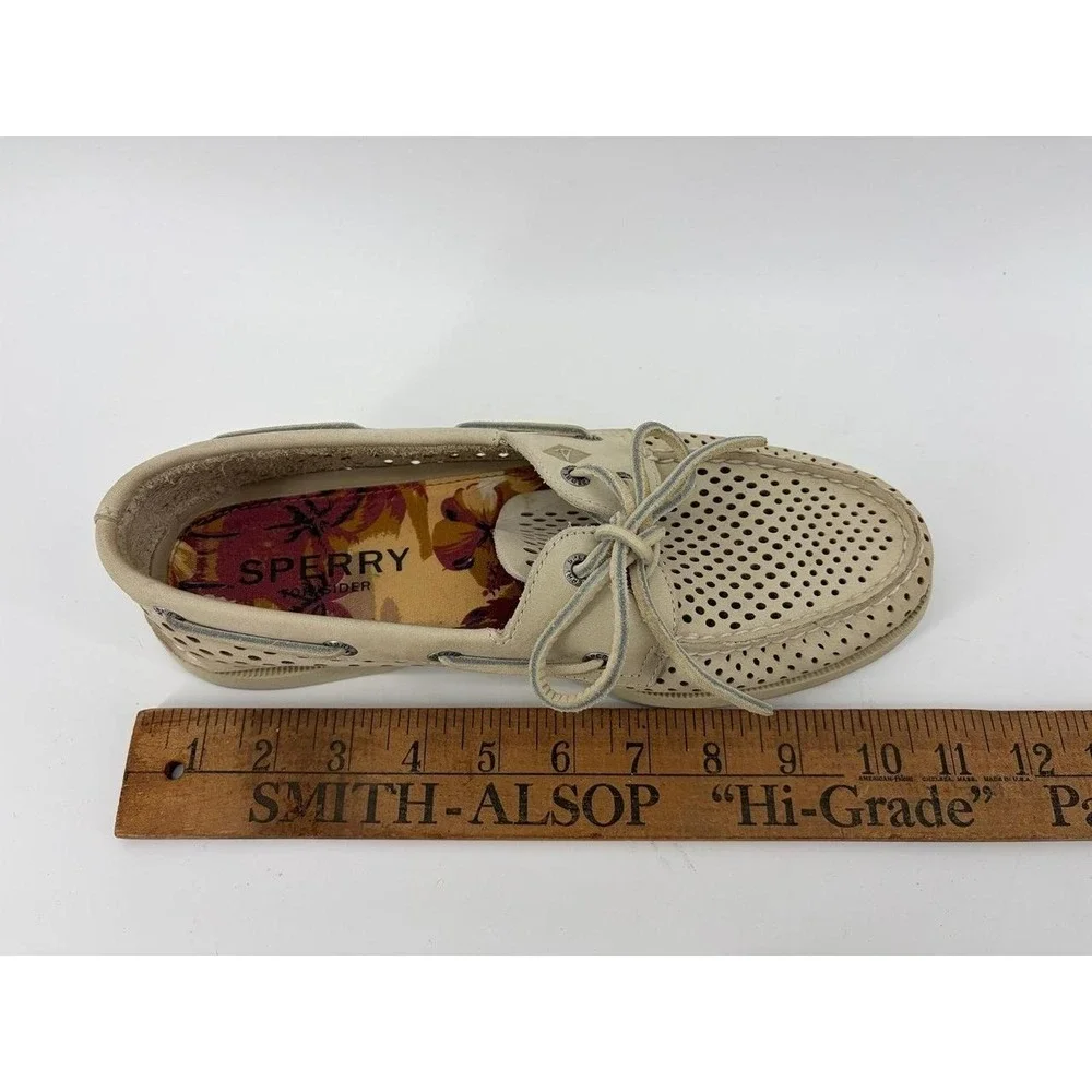 Sperry Authentic Original Leather 2-Eye Laser Perforated Boat Loafers, Mens 8